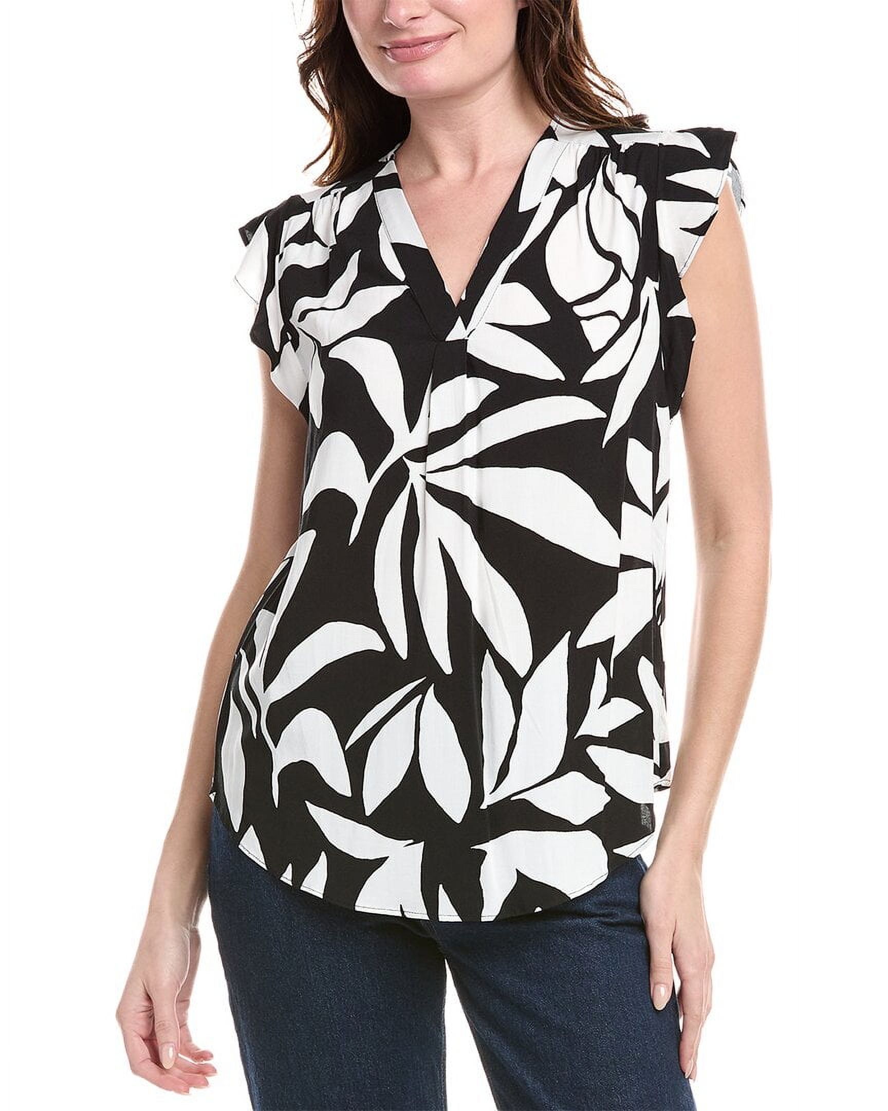 womens Flutter Sleeve Blouse, s, Black